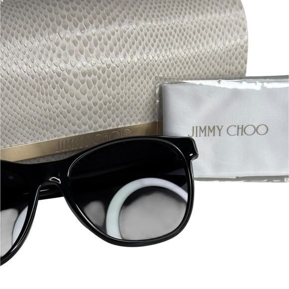 Jimmy Choo Sunglasses June/F/S 80790 56-17-140 Made In Italy Black Frames - Picture 6 of 10